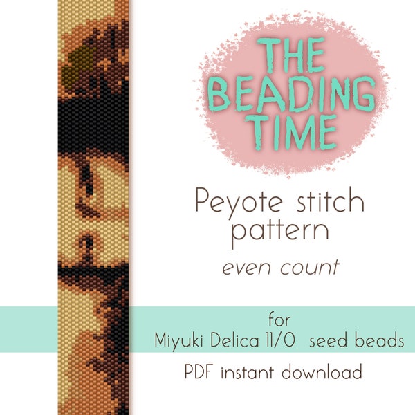 Gioconda Mona Lisa - Peyote stitch pattern - Even count - for Miyuki delica seed beads 11/0