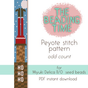 Christmas Santa Stuck - Peyote stitch pattern - Odd count - for Miyuki delica seed beads 11/0
