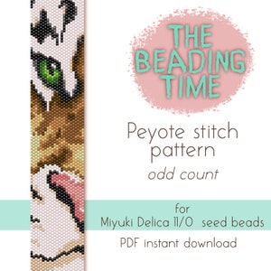 Tiger - Peyote stitch pattern - Odd count - for Miyuki delica seed beads 11/0