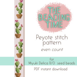 Fiore di cactus - Schema punto Peyote - Conteggio pari - per perline Miyuki delica 11/0