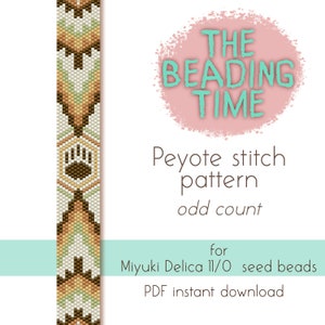 Bear - Native Peyote stitch pattern - Odd count - for Miyuki delica seed beads 11/0