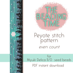 Luna piena - Schema punto Peyote - Conteggio pari - per perline Miyuki delica 11/0