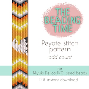 Fire Eagle - Native Peyote stitch pattern - Odd count - for Miyuki delica seed beads 11/0