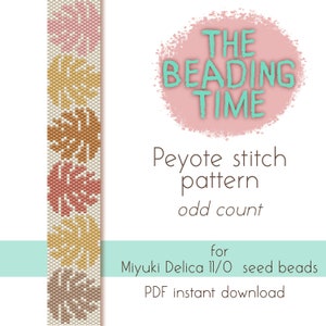 Boho Monstera Leaves - Peyote stitch pattern - Odd count - for Miyuki delica seed beads 11/0