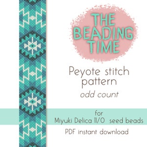 Winter Lake - Native pattern - Peyote stitch pattern - Odd count - for Miyuki delica seed beads 11/0