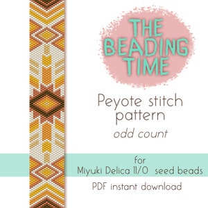 Fire Sparkle - Native Peyote stitch pattern - Odd count - for Miyuki delica seed beads 11/0