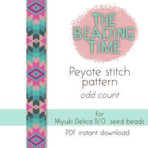 Joy - Native Peyote stitch pattern - Odd count - for Miyuki delica seed beads 11/0