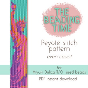 Statua della Libertà - Schema punto Peyote - Conteggio pari - per perline Miyuki delica 11/0