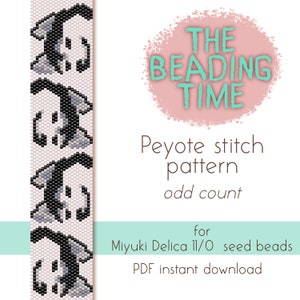 Husky - Peyote stitch pattern - Odd count - for Miyuki delica seed beads 11/0