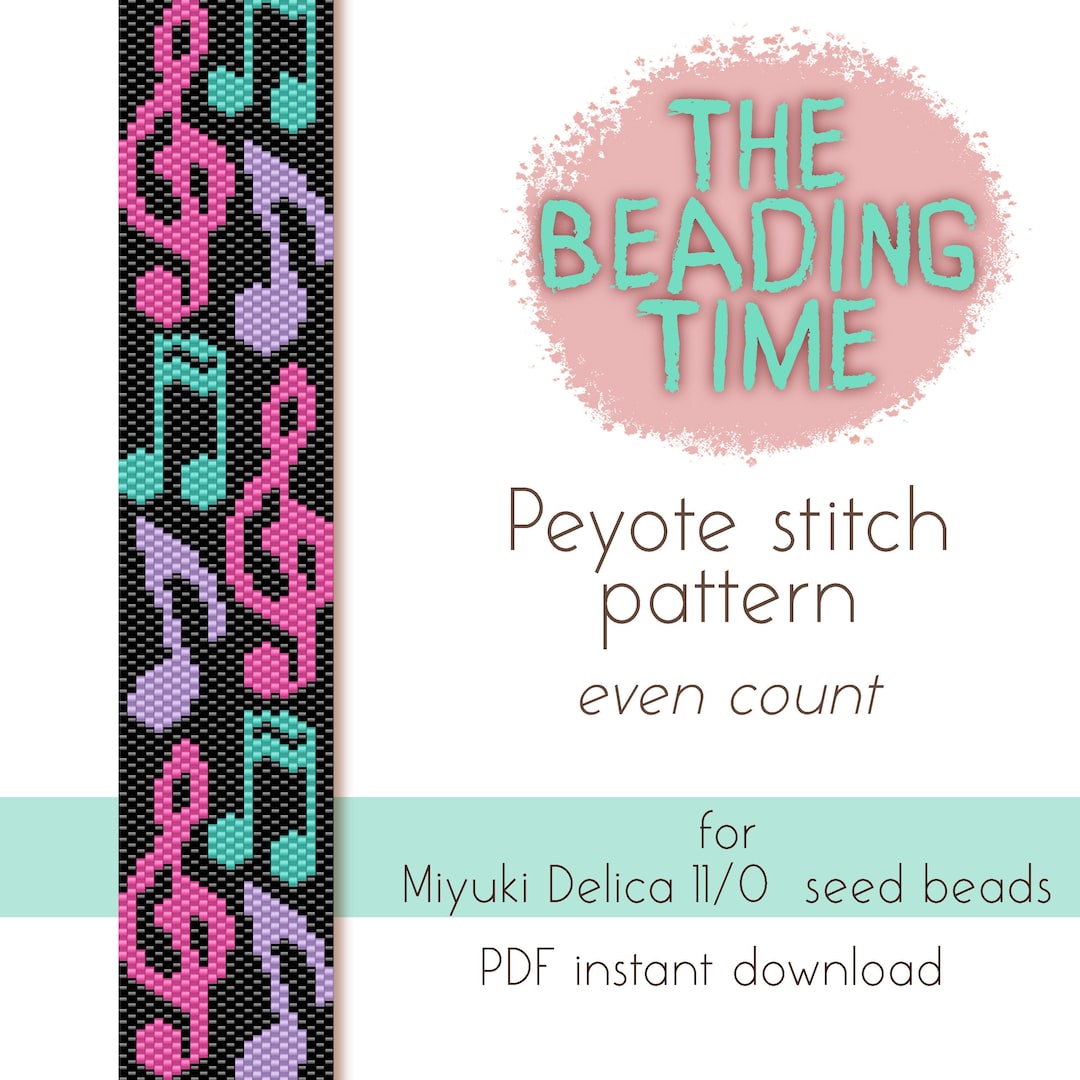 Music Peyote Stitch Pattern Even Count for Miyuki Delica