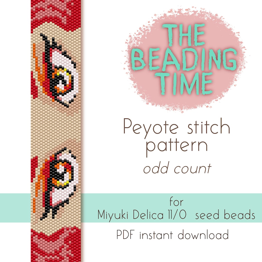 Red Anime Girl - Peyote Stitch Pattern - Odd Count - for Miyuki Delica ...
