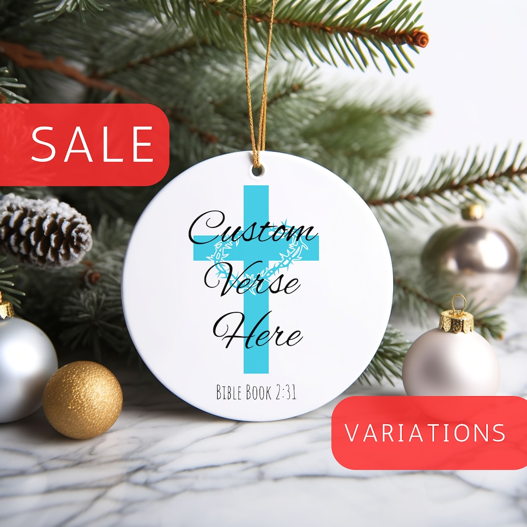 Custom Bible Verse Ornament, Christian Christmas Ornament, Personalized