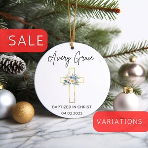 Baptism Christmas Ornament, Personalized Custom Christmas Ornament, Family Keepsake, Christmas Gift, Baptized in Christ, Custom Baptism Gift
