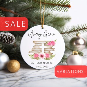 Baptism Christmas Ornament, Personalized Custom Christmas Ornament, Family Keepsake, Christmas Gift, Baptized in Christ, Custom Baptism Gift