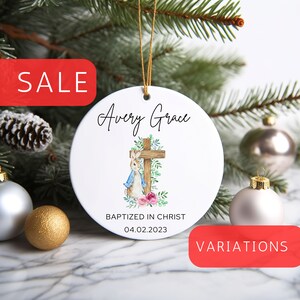 Baptism Christmas Ornament, Personalized Custom Christmas Ornament, Family Keepsake, Christmas Gift, Baptized in Christ, Custom Baptism Gift