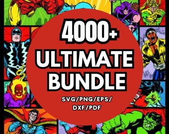 4000+ Mega Bundle LAYERED Files, Avangers, IronMan, Thor, Deadpool, Captain America, Spider Man, Superhero PNG SVG Files Cricut Silhouette