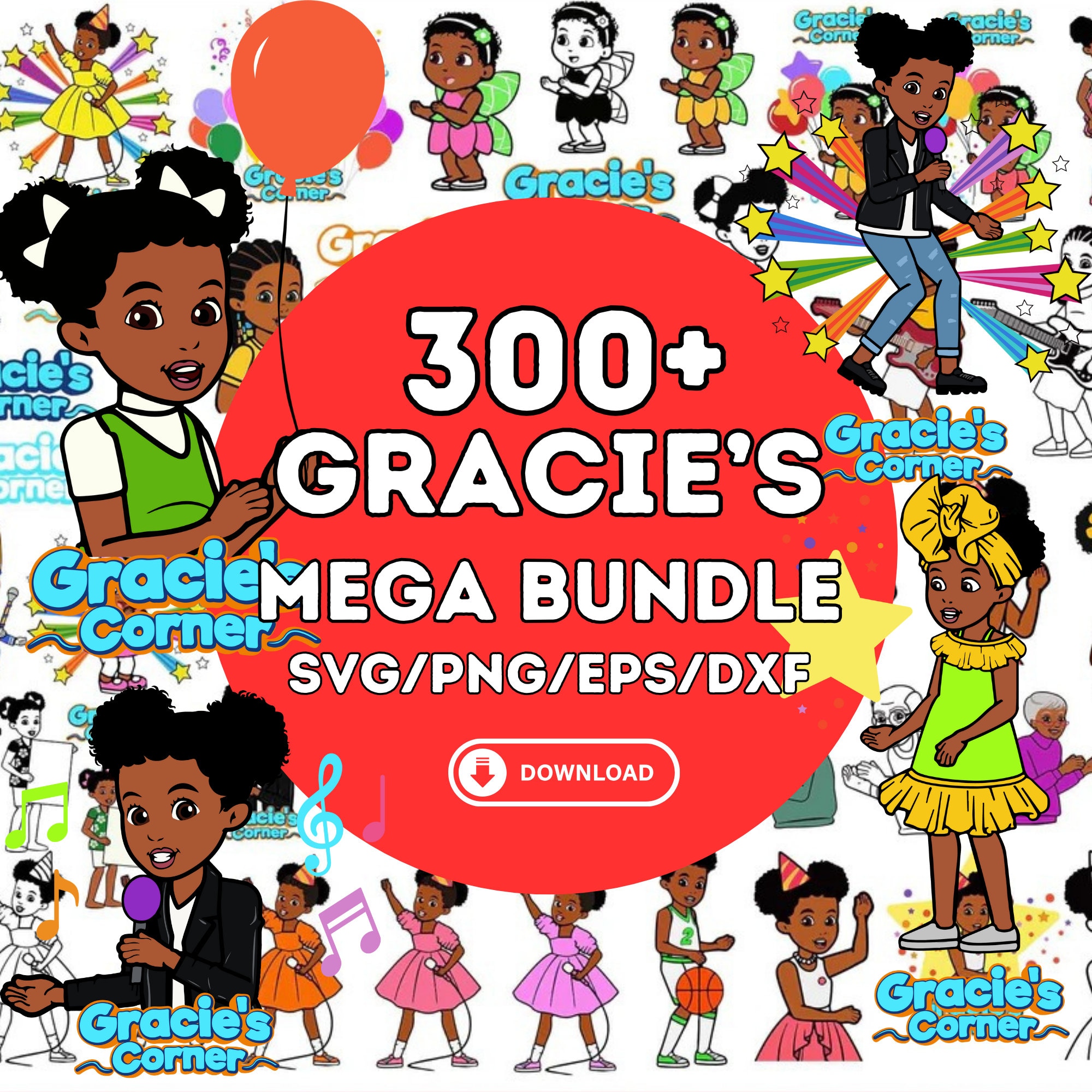 300 Gracie's Corner SVG Bundles, Gracie's Corner Birthday Png, Birthday