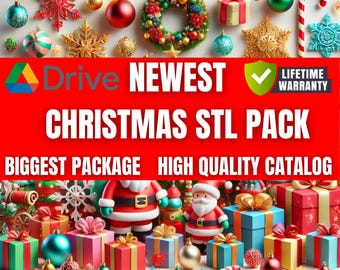 Christmas STL Pack | 3D Printable Holiday Decorations | Highly Detailed Models for Ornaments, Santa, Trees & More