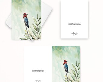 Bee Hummingbird Note Card, Textured Card, Blank Note Cards, Thank You Cards, Nature Cards