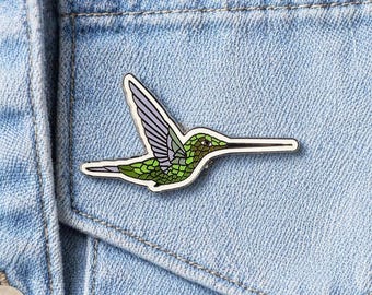 Hummingbird Enamel Pin: Sword Billed Hummingbird Birding Gift Wildlife Brooch for Collectors