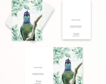 Talamanca Hummingbird Greeting Card: Wildlife Photography Notecard
