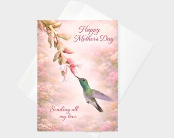 Mother's Day Card: 5x7 Greeting Card With a Mangrove Hummingbird