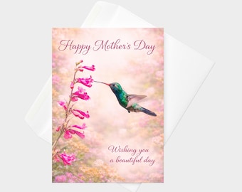 Mother's Day Card: 5x7 Greeting Card With a Broad-billed Hummingbird