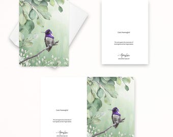 Costa's Hummingbird Notecard: Wildlife Photography Thank You Card