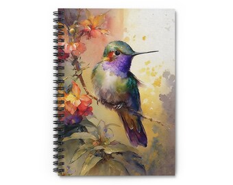 Hummingbird 15 Spiral Notebook - Ruled Line, Hummingbird Notebook, Nature Lover Gift, Hummingbird Stationery, Notebook