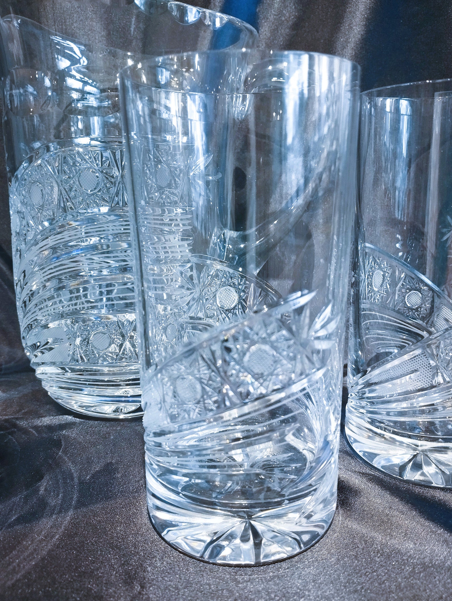 Beautiful Bohemia Crystal Set 61, Pitcher Long Glasses Etsy