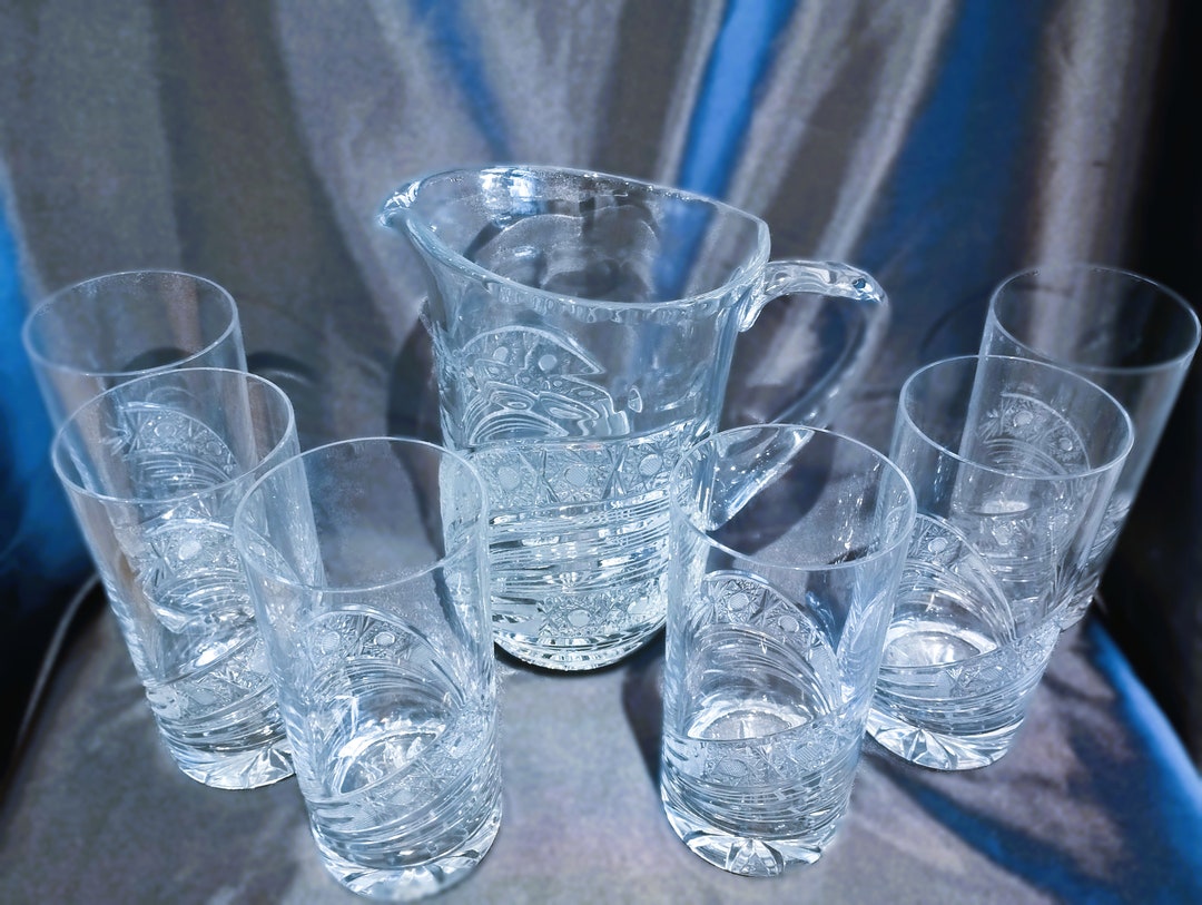 Beautiful Bohemia Crystal Set 61, Pitcher Long Glasses Etsy