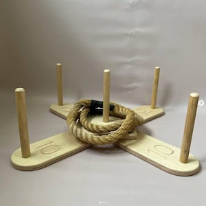 Wooden Ring Toss Game – Outdoor Lawn Game for Kids & Adults, Backyard Party, Wedding, Beach, Camp, School Carnival