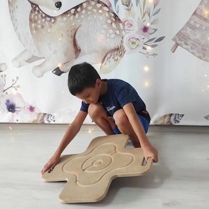 Wooden Balance Board Maze: Montessori Core Trainer for Kids & Adults