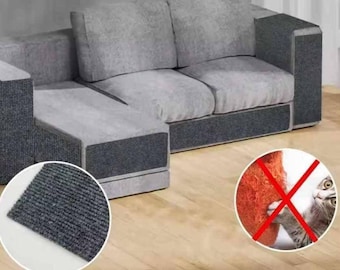Self-Adhesive Cat Scratcher Mat for Furniture, DIY Cuttable Cat Scratching Fabric, Wall Mounted Kitty Claw Protector, Couch Guard Cover