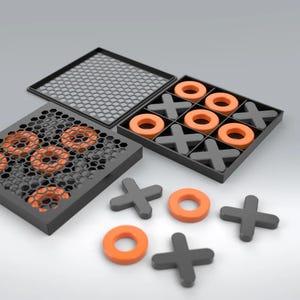 3D Printed Tic-Tac-Toe Game – Travel Size Board Game, Handmade Compact Strategy Set, Portable Family Game, Modern Reusable Game Set
