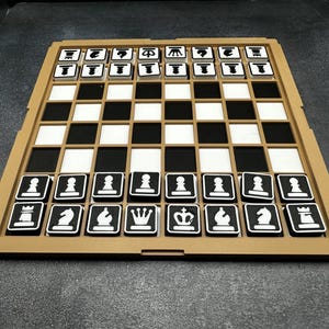 Portable Chess Set | Travel Chess Set | 3D Printed Chess Set -  Compact Portable Chessboard - PLA Chess Pieces for Strategy Lovers