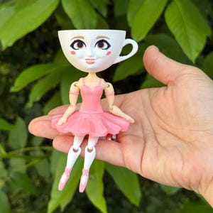 Ninja Ballerina Toy Ballerina Cappuccino Meme Figurine – Funny 3D Printed Espresso Lover Gift | Italian Meme Decor - TikTok 3D Printed Charm