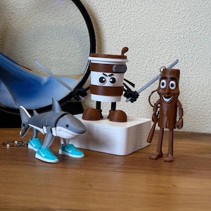 Cappuccino Assassino TUNG TUNG TUNG Sahur Meme Figurine Tralalero Tralala Meme Shark, Coffee Station Decor, Naruto Fan Collectible
