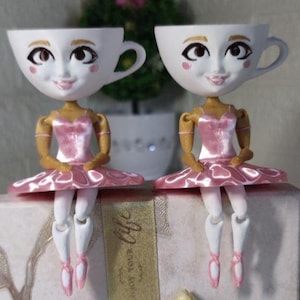 Ballerina Cappuccino Meme Figurine – Cappuccino Assassino 3D Printed Ninja Toy, Funny Espresso Decor, Italian Brainrot Meme Gift