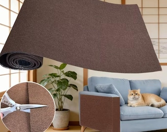 Protector antiarañazos para sofá, protector de sofá contra gatos, alfombrilla rascadora autoadhesiva para muebles, funda de esquina de tela, escudo de pared a prueba de gatos