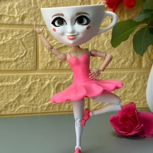 Ballerina Cappuccino Meme Figurine – Cappuccino Assassino 3D Printed Toy, Funny Espresso Ninja Decor, Italian Meme Gift Idea