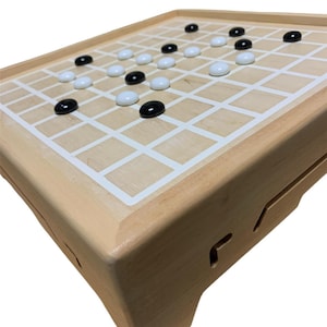 Handmade Wooden Go Game Set - Classic Strategy Board Game with Glass Stones, Customizable, Perfect Gift for Board Game Lovers