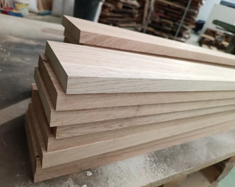 Solid European oak wood. Brushed and Sanded. Various measures.