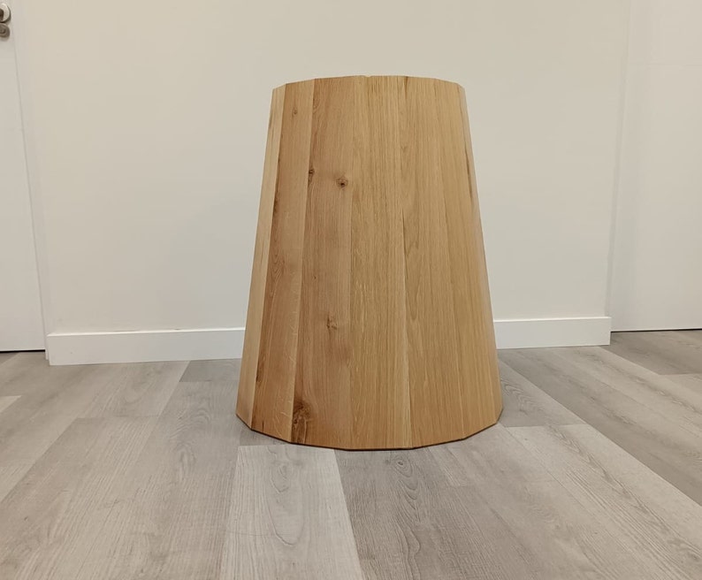 Oak Table Legs/ Solid Oak/ Natural Oak Color/ Round Feet/ Conical Feet