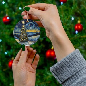 Starry Night Christmas Ornament, Tree Decor, Holiday Keepsake, Winter Decor, Gift for Christmas, Personalized Ornament, Home Decoration