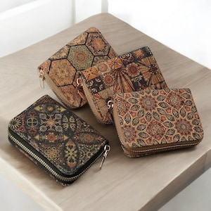 Mandala kaarthouder portemonnee voor dames – kleine portemonnee met rits – kleurrijke mini portemonnee met patroon – cadeau voor haar