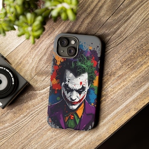 Joker Phone Case, Colorful Smartphone Cover, Tough Cases for Gamers, Comic Book Lovers, Unique Gifts, Pop Culture Accessories