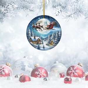 Wunderliche Feiertags-Keramikverzierungen, 4er-Set - Perfekt für Weihnachtsbaum, Geschenkdekor, saisonale Dekoration, festliches Zuhause
