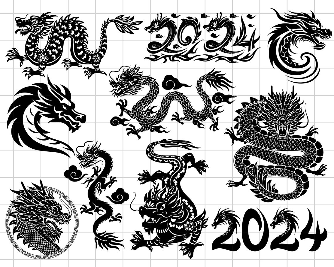 CHINESE DRAGON 2024 Year of the Dragon Chinese Dragon Horoscope Svg
