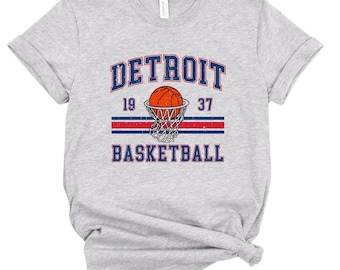 Vintage Detroit Basketball T-Shirt: Retro Motor City Fan Apparel